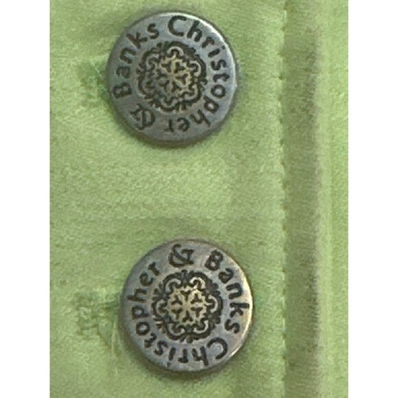 Christopher & Banks Lime Green Button Up Jacket Stretch Fabric Size L - Picture 8 of 9